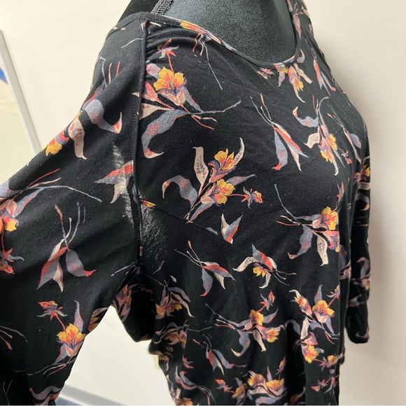Free People Black Floral Blouse with Open Back - Picture 6 of 10